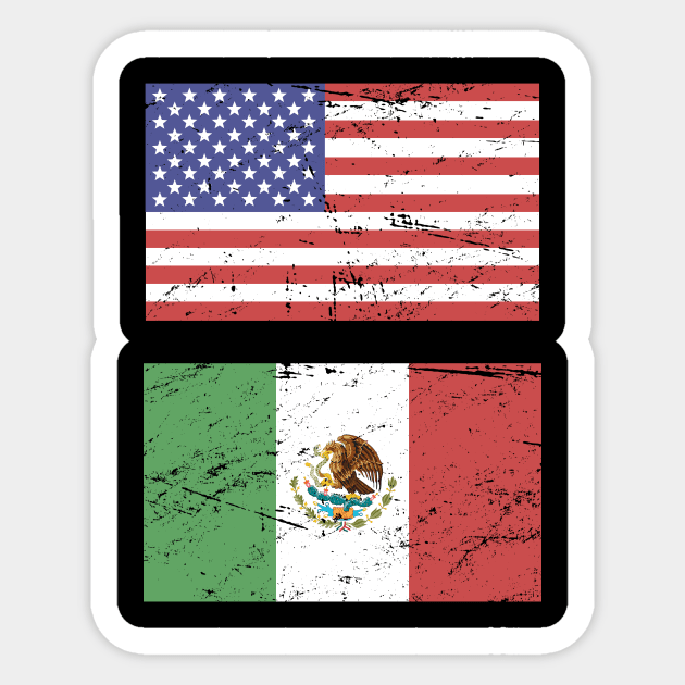 United States Flag & Mexico Flag Sticker by Wizardmode